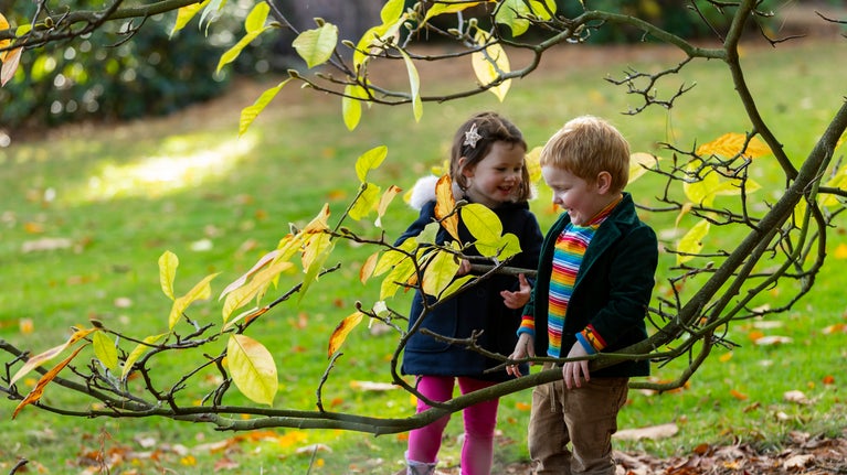 Young visitors enjoying Autumn
